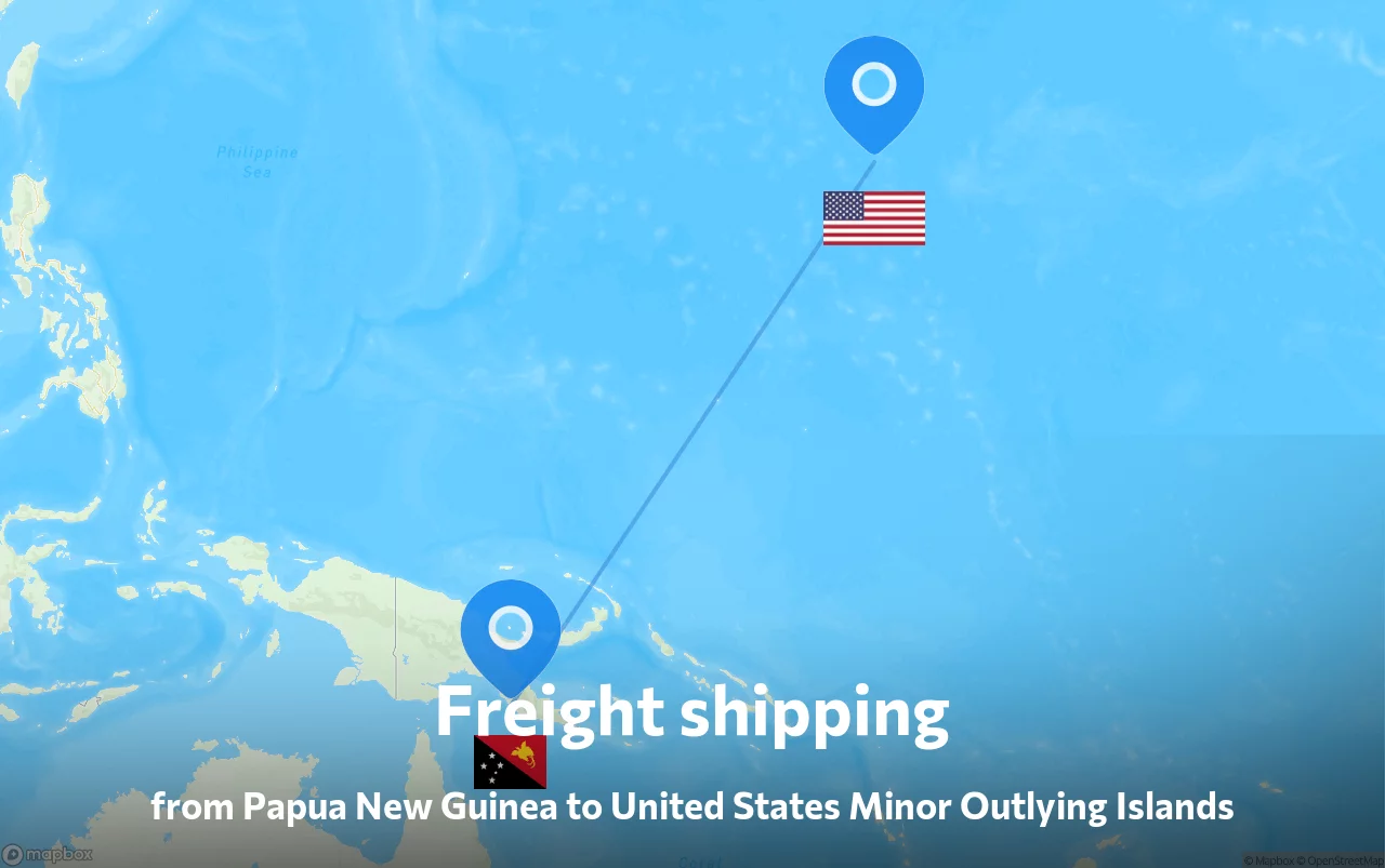 Shipping route from Papua New Guinea to United States Minor Outlying Islands