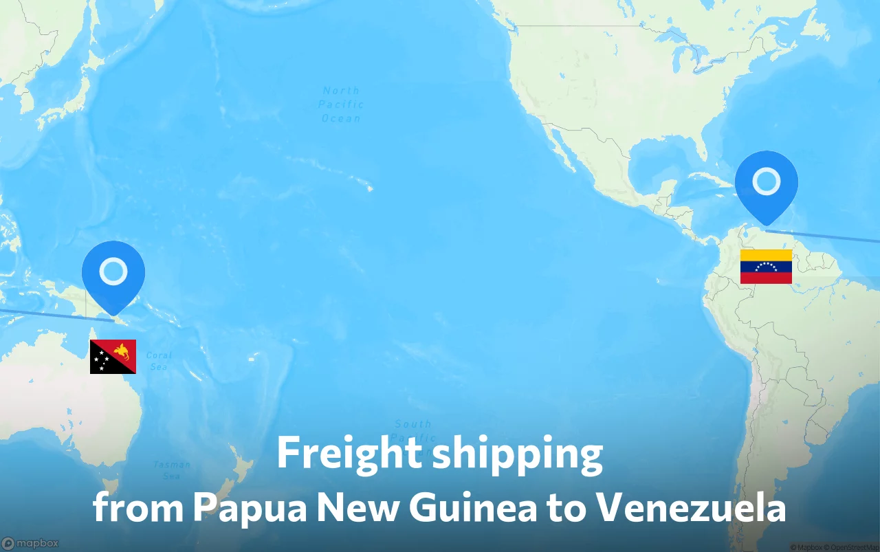 Shipping route from Papua New Guinea to Venezuela