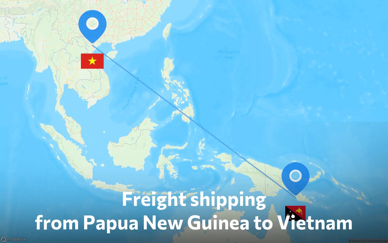 Shipping route from Papua New Guinea to Vietnam