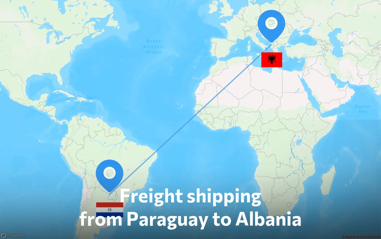 Shipping route from Paraguay to Albania