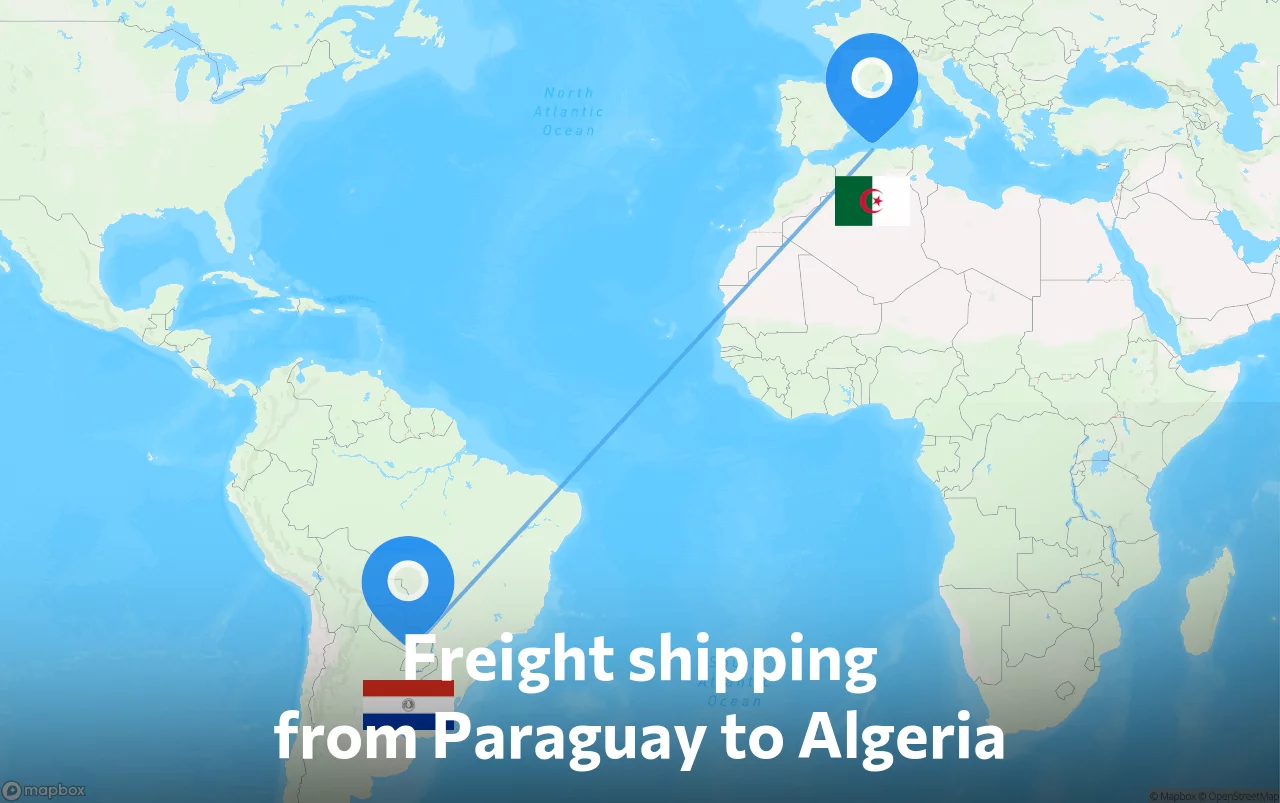 Shipping route from Paraguay to Algeria