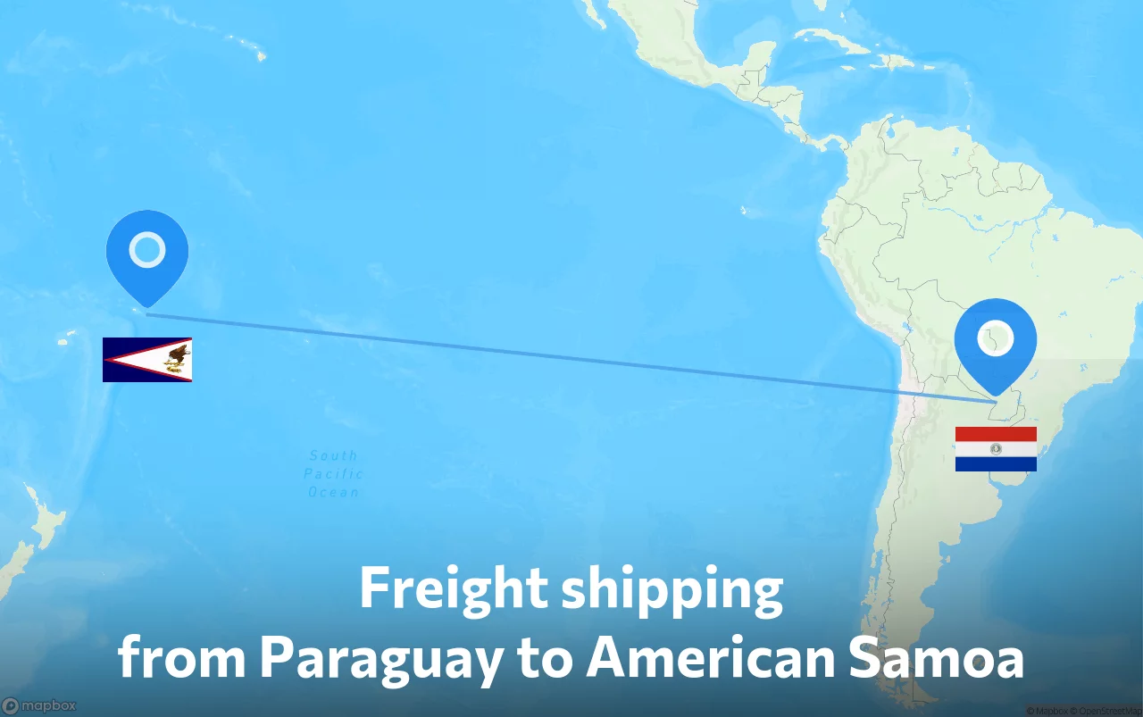 Shipping route from Paraguay to American Samoa