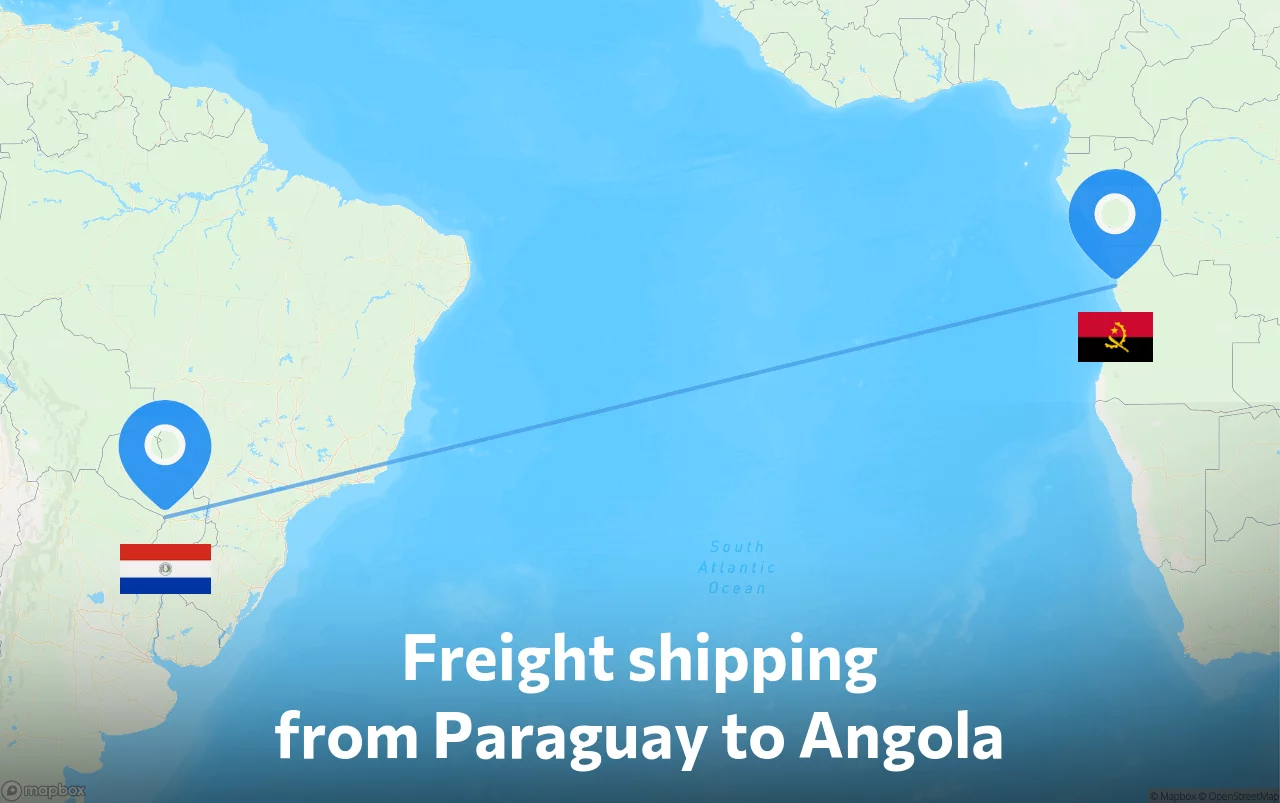 Shipping route from Paraguay to Angola