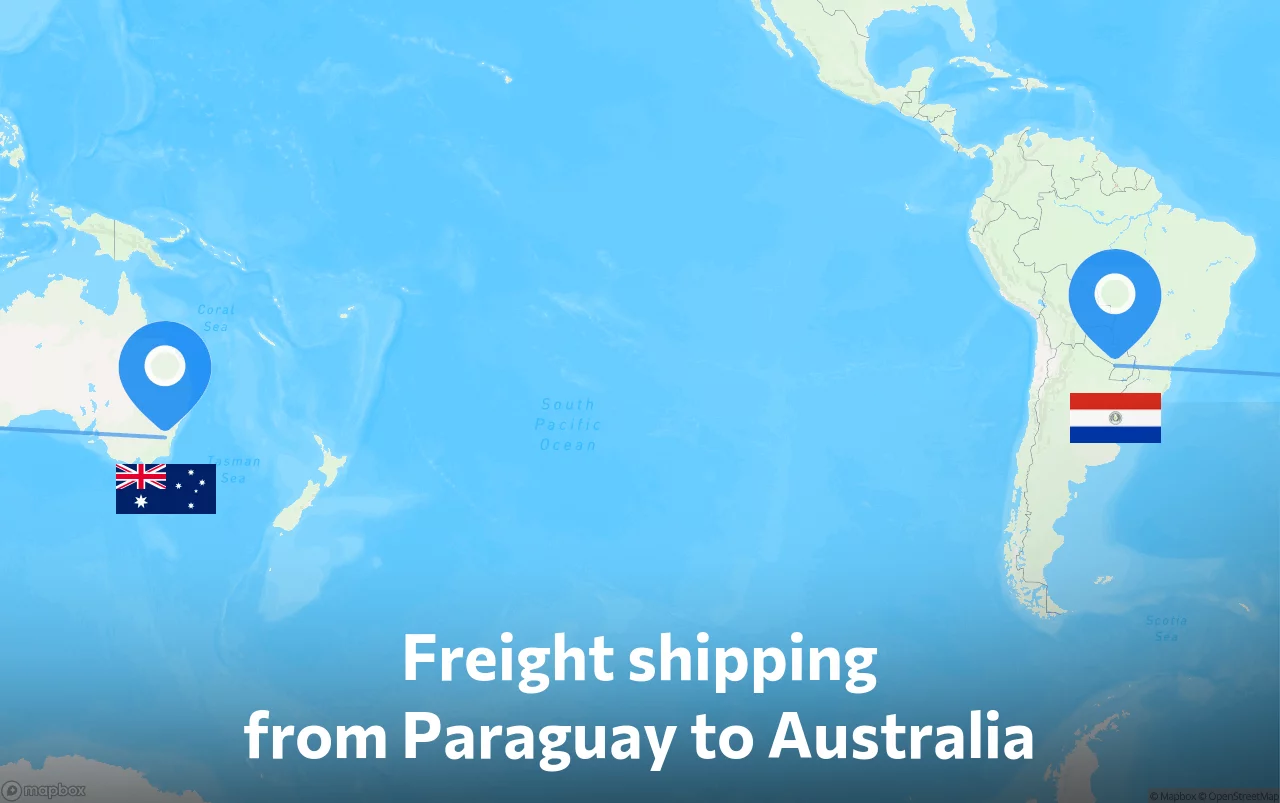 Shipping route from Paraguay to Australia