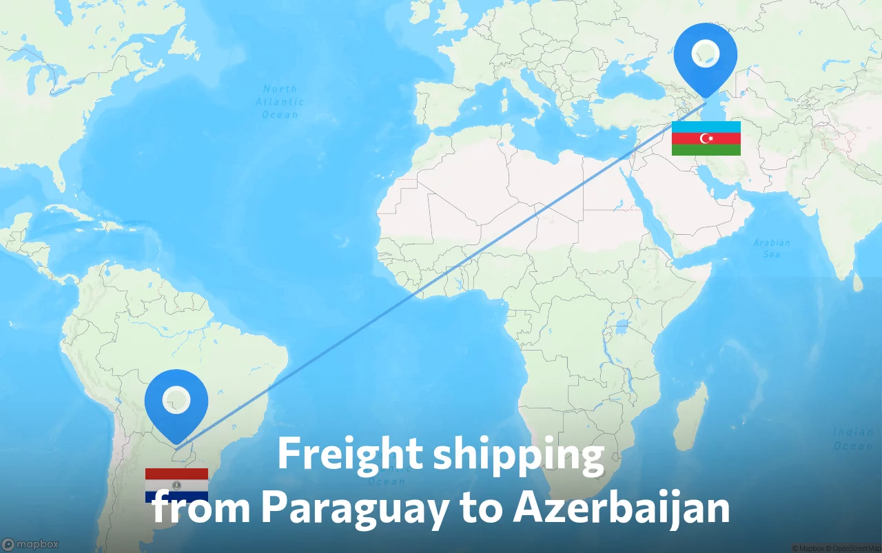 Shipping route from Paraguay to Azerbaijan