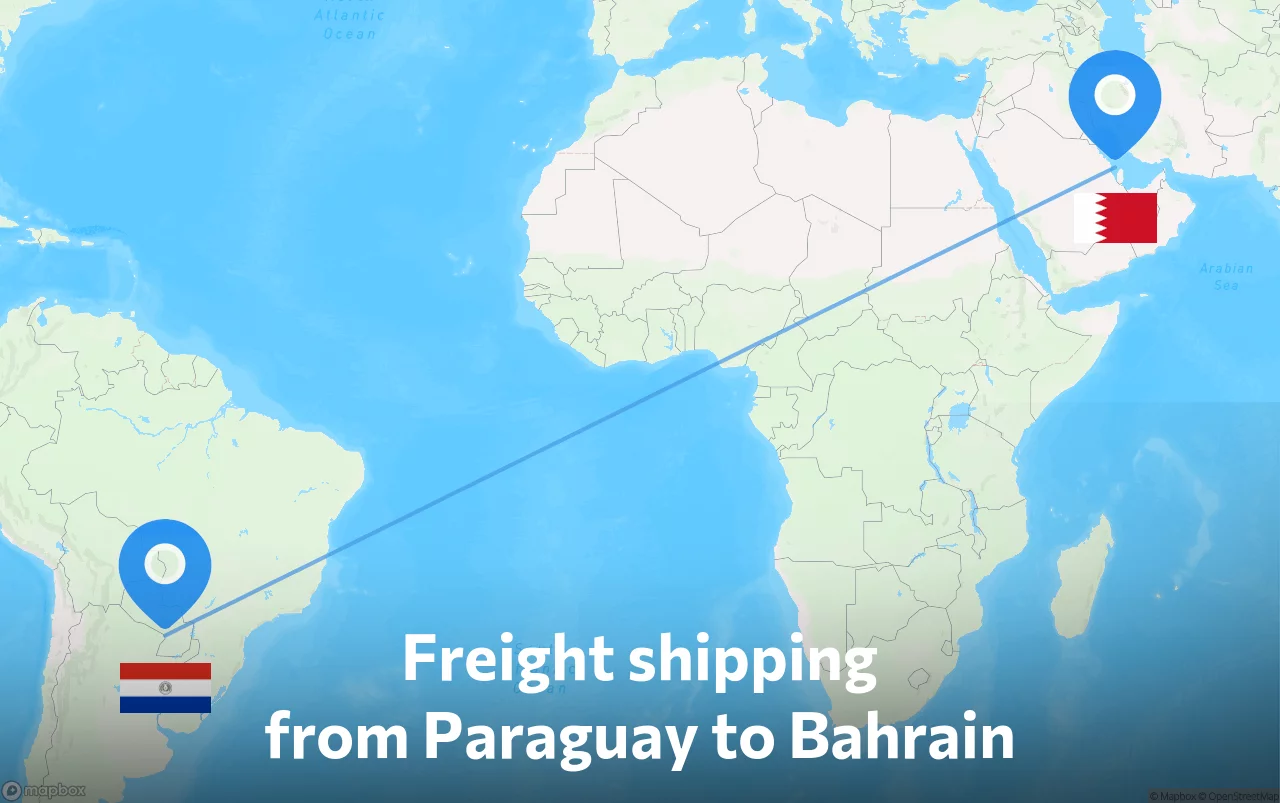 Shipping route from Paraguay to Bahrain
