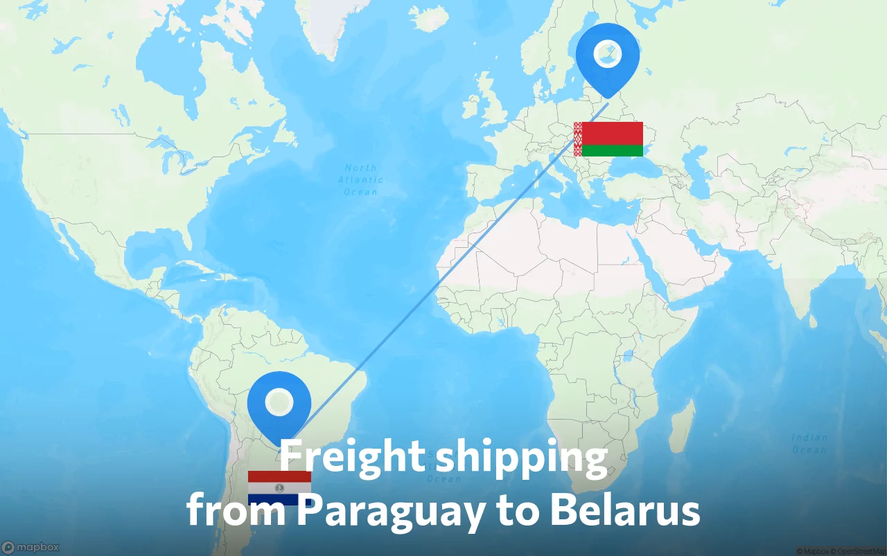 Shipping route from Paraguay to Belarus