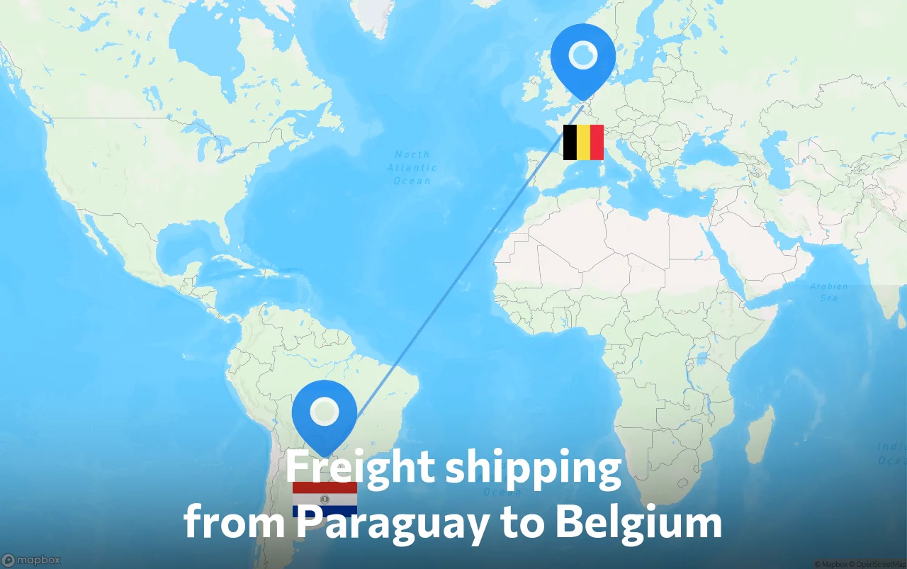 Shipping route from Paraguay to Belgium