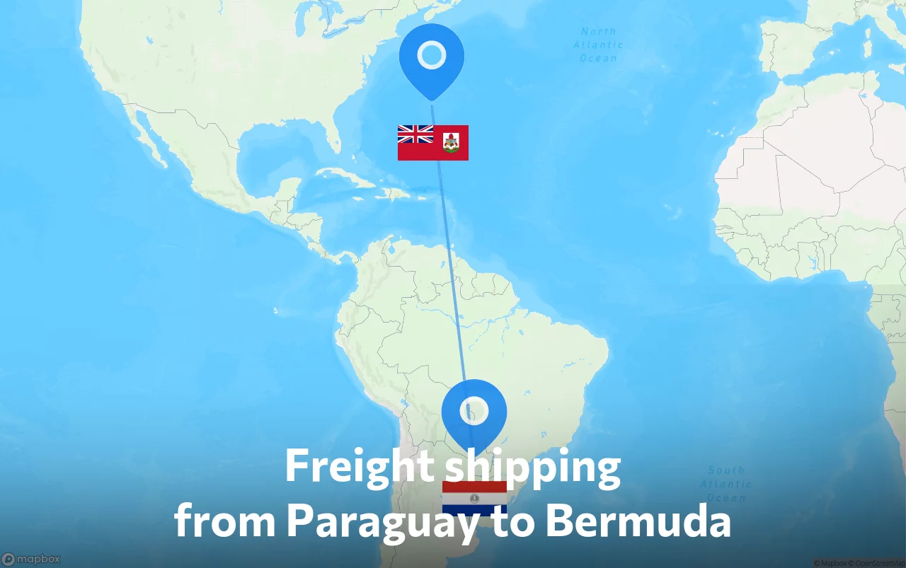 Shipping route from Paraguay to Bermuda