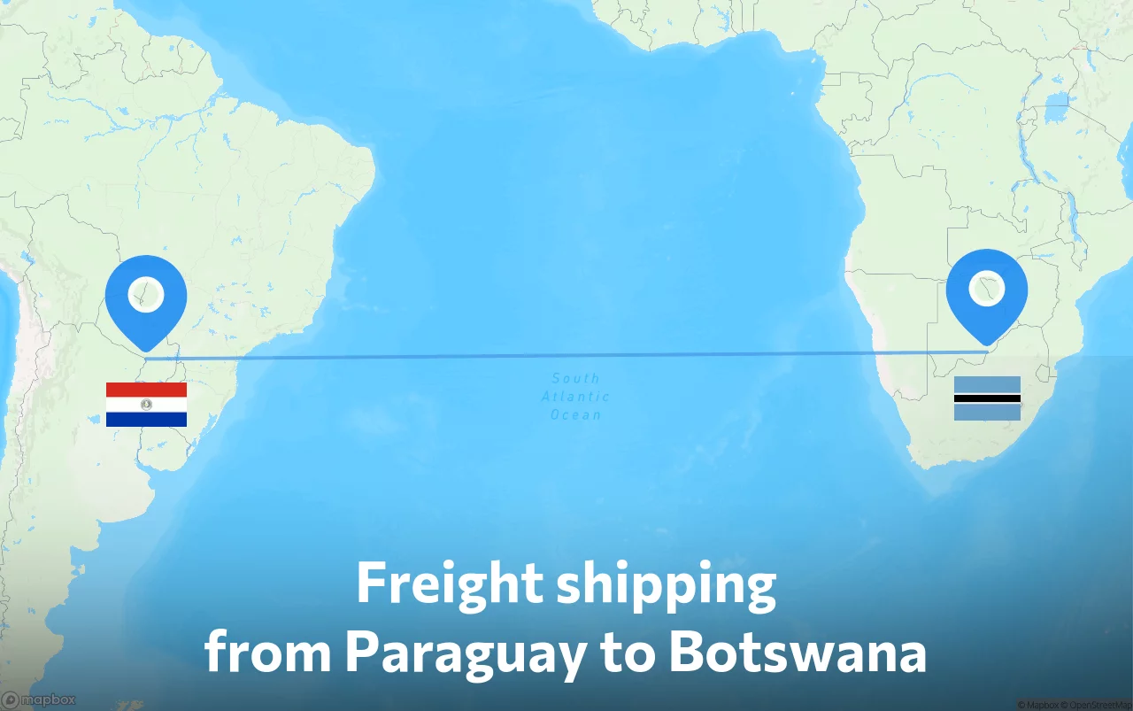Shipping route from Paraguay to Botswana