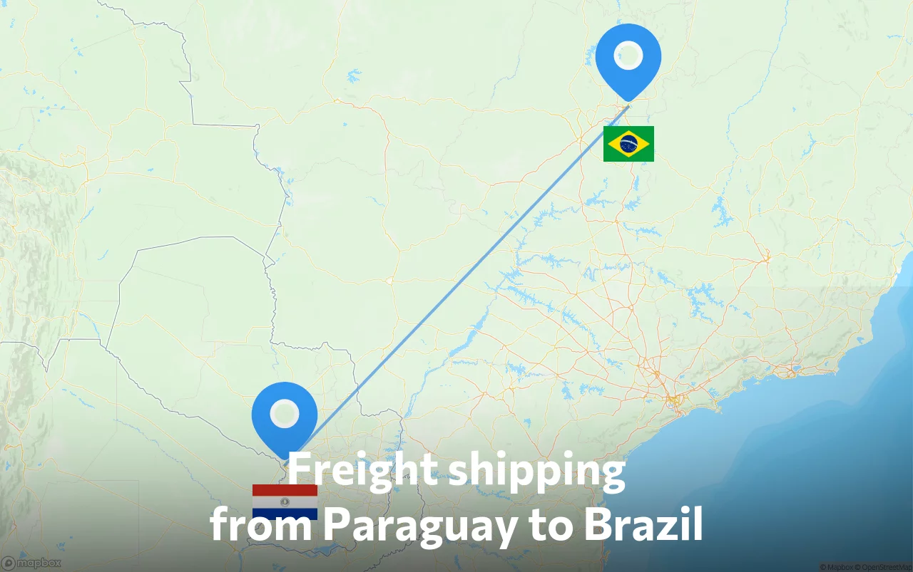 Shipping route from Paraguay to Brazil