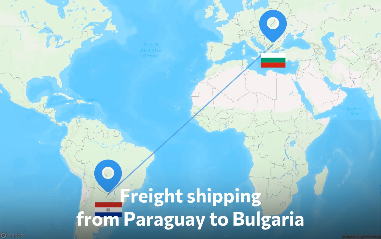 Shipping route from Paraguay to Bulgaria