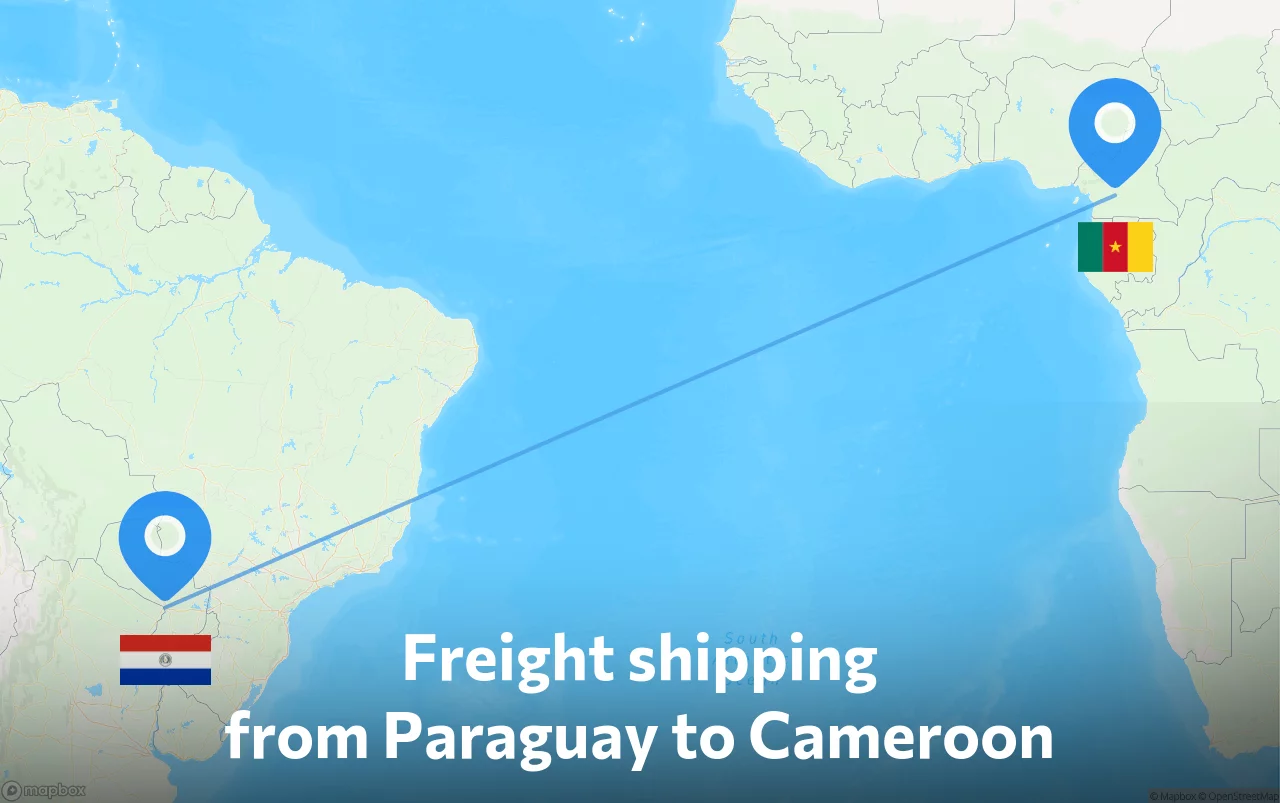 Shipping route from Paraguay to Cameroon