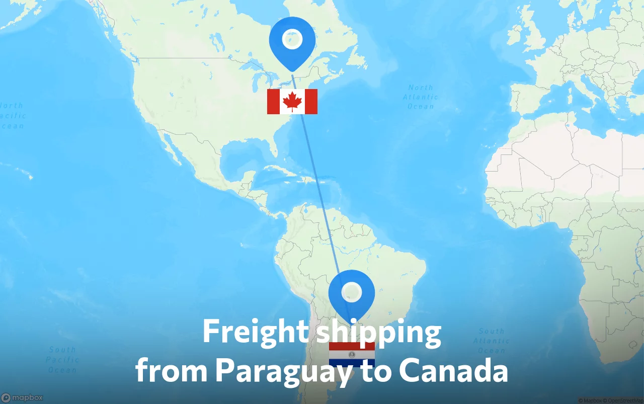 Shipping route from Paraguay to Canada