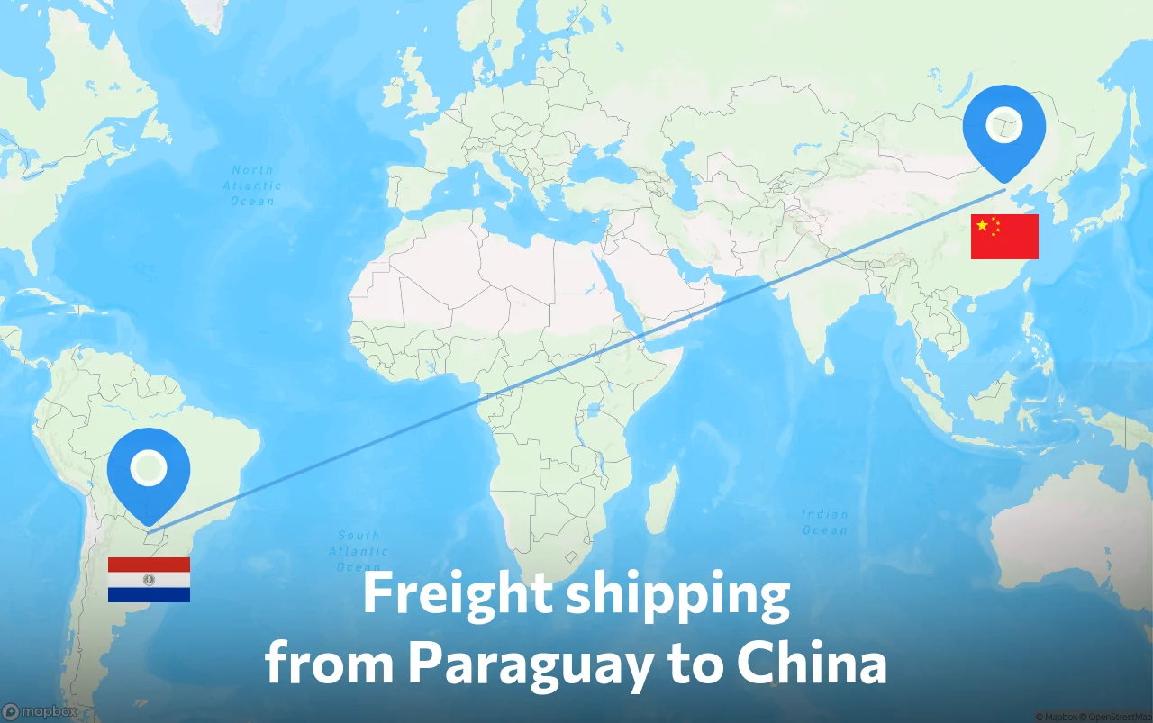 Shipping route from Paraguay to China