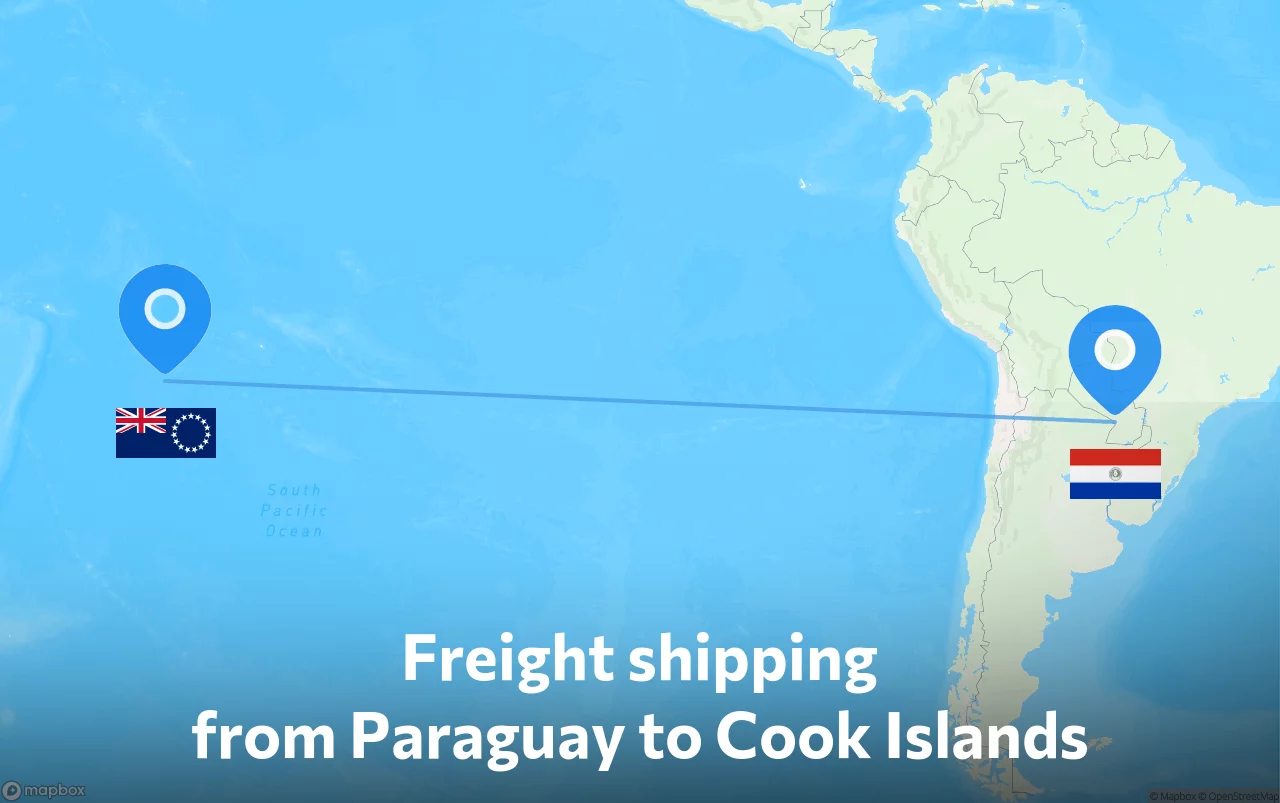 Shipping route from Paraguay to Cook Islands