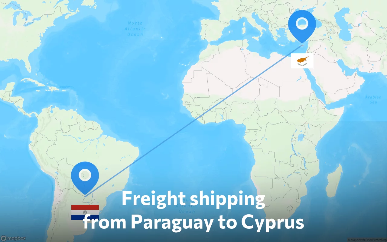 Shipping route from Paraguay to Cyprus
