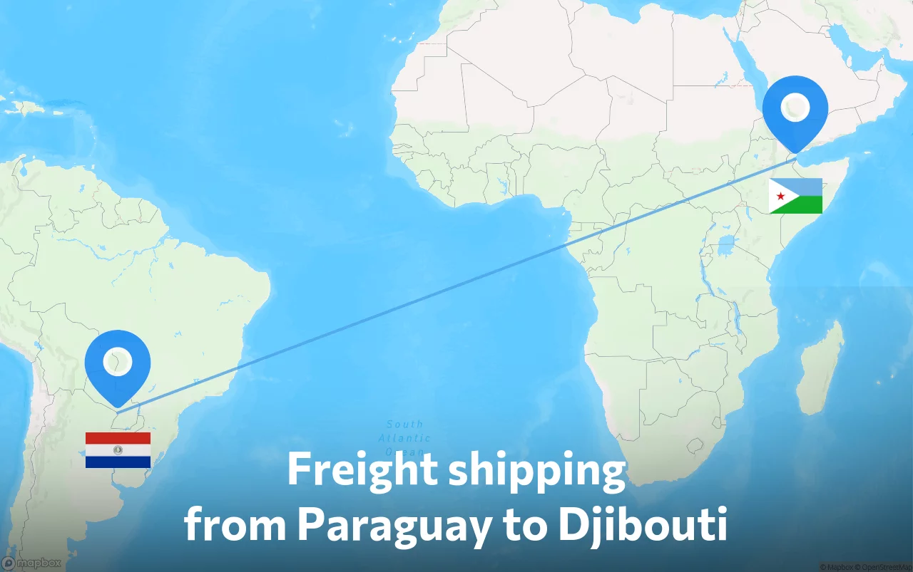 Shipping route from Paraguay to Djibouti