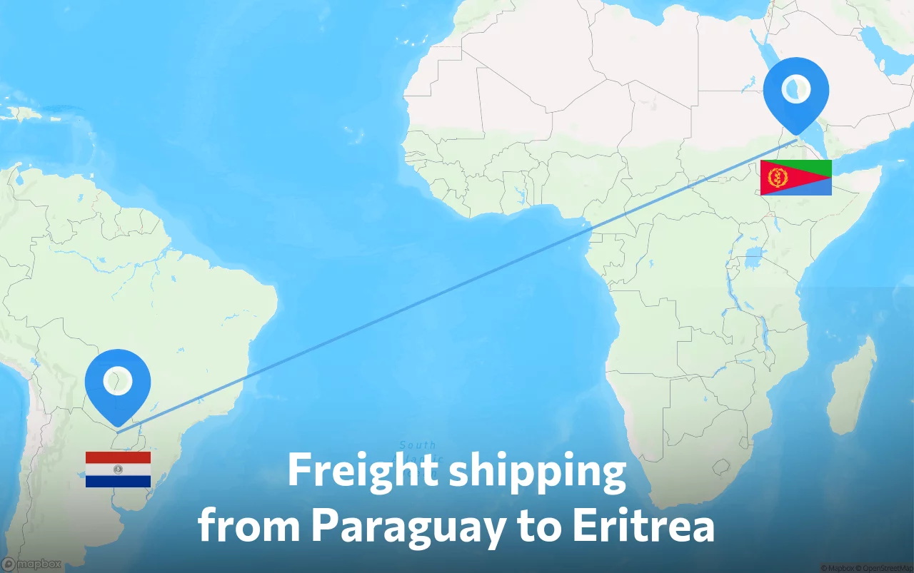Shipping route from Paraguay to Eritrea