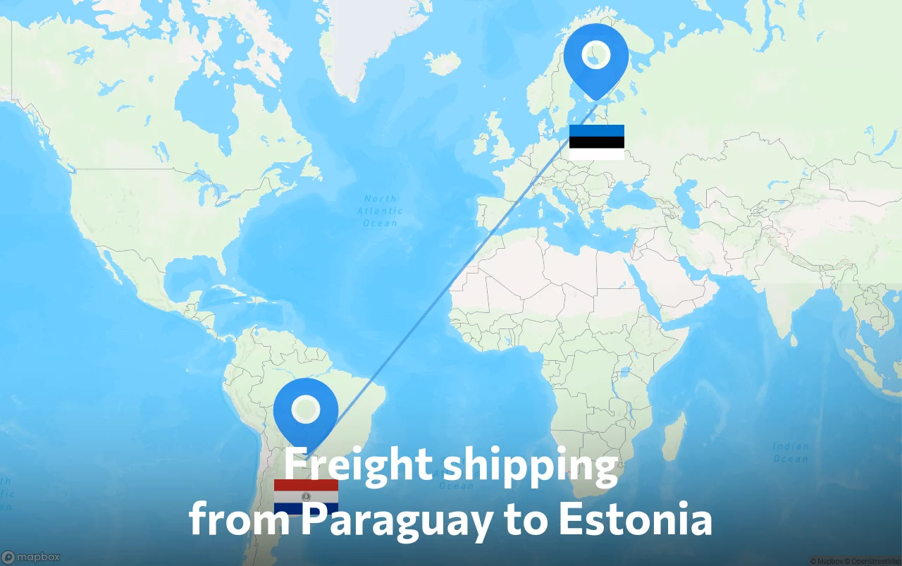Shipping route from Paraguay to Estonia
