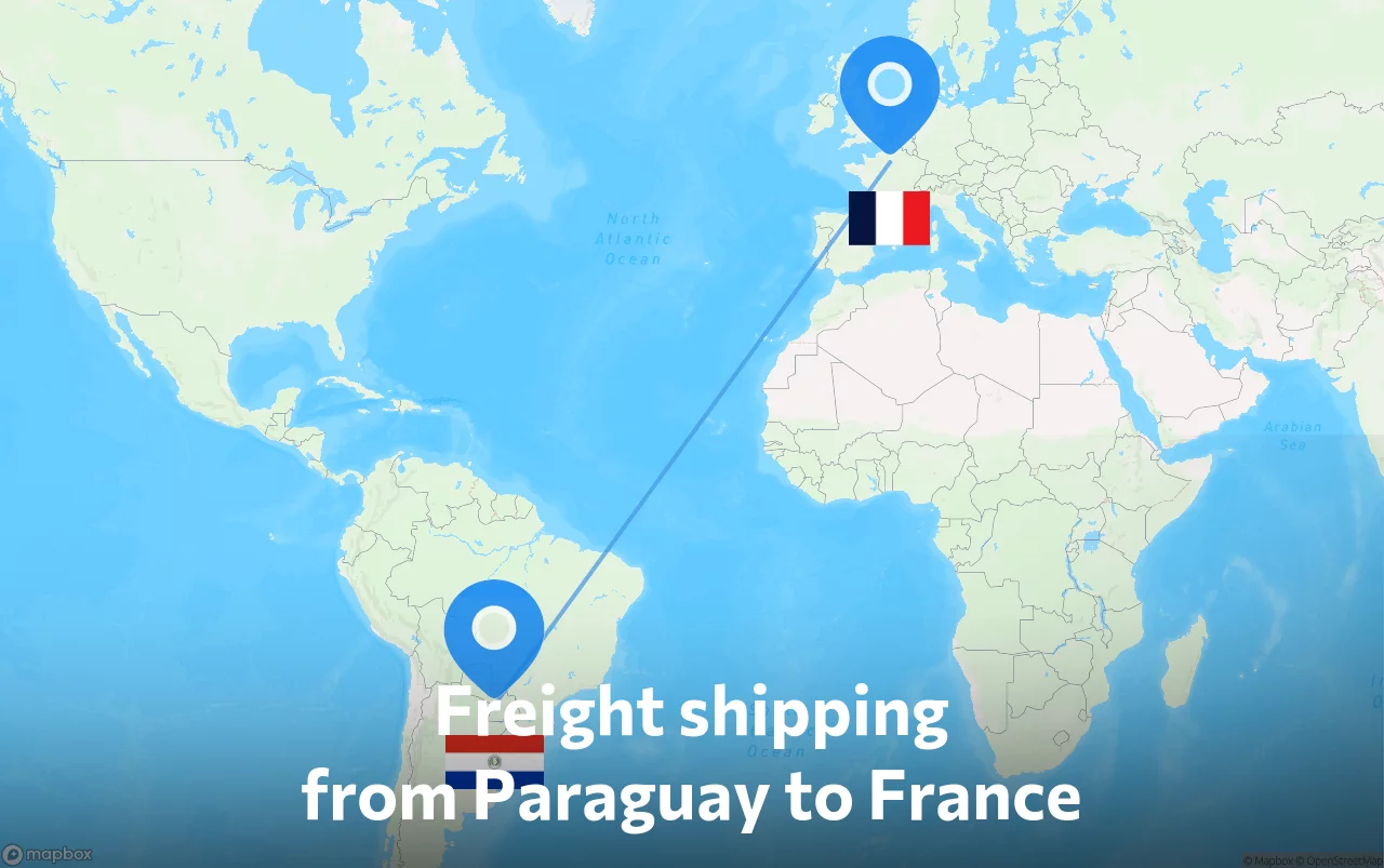 Shipping route from Paraguay to France
