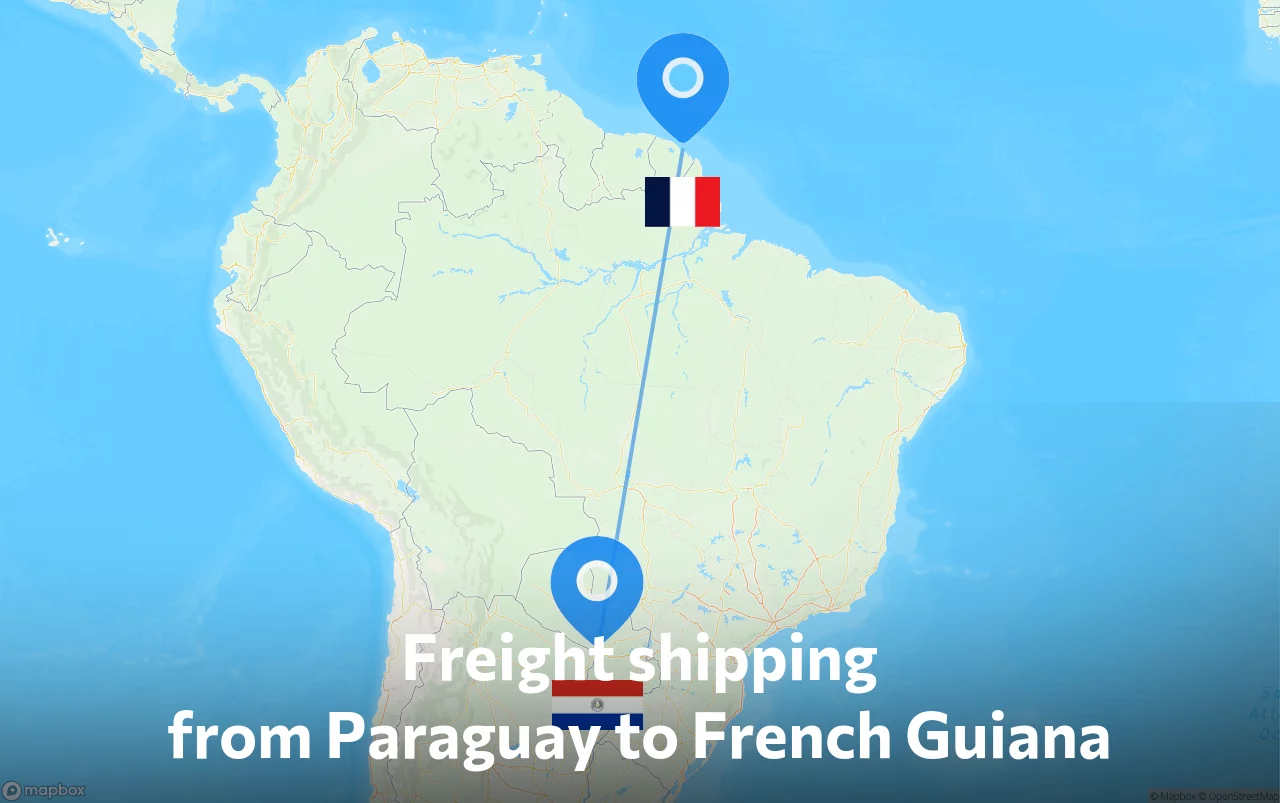 Shipping route from Paraguay to French Guiana