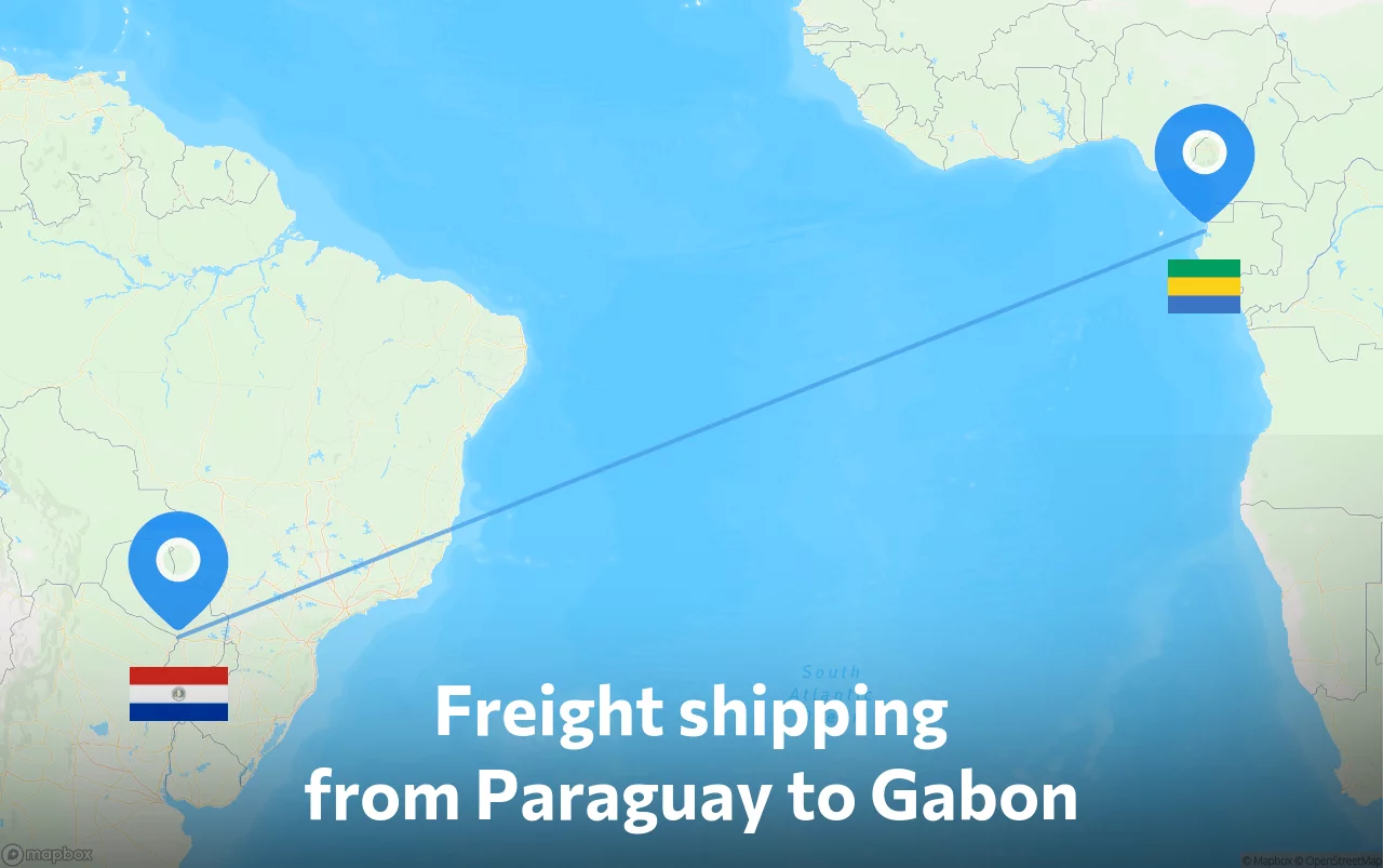 Shipping route from Paraguay to Gabon