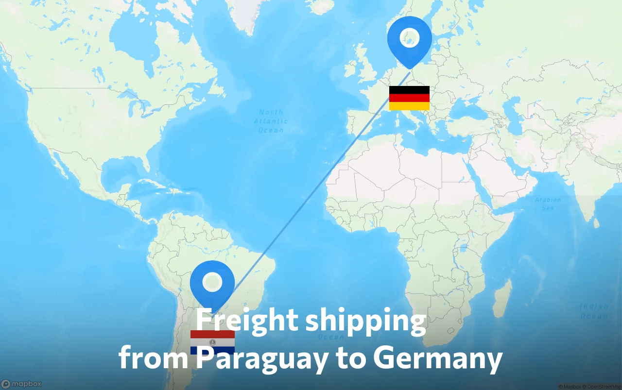 Shipping route from Paraguay to Germany
