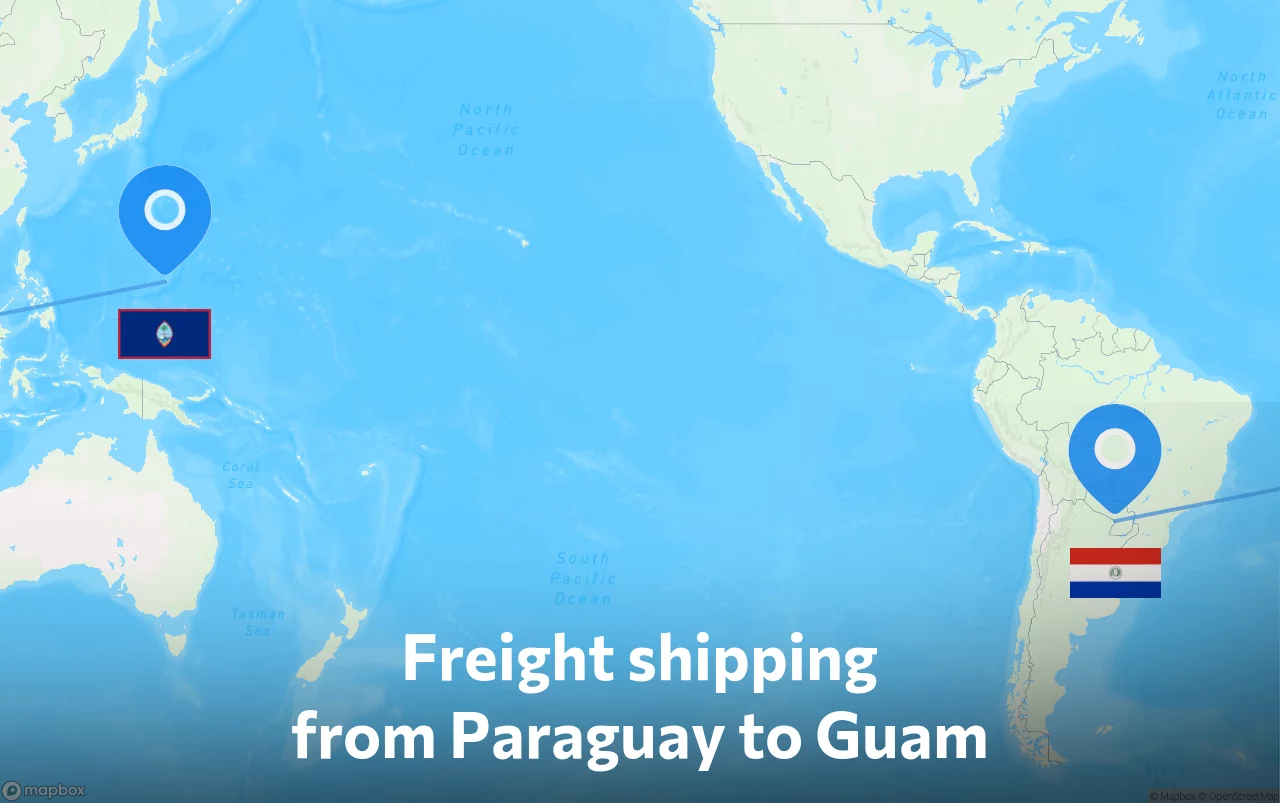 Shipping route from Paraguay to Guam