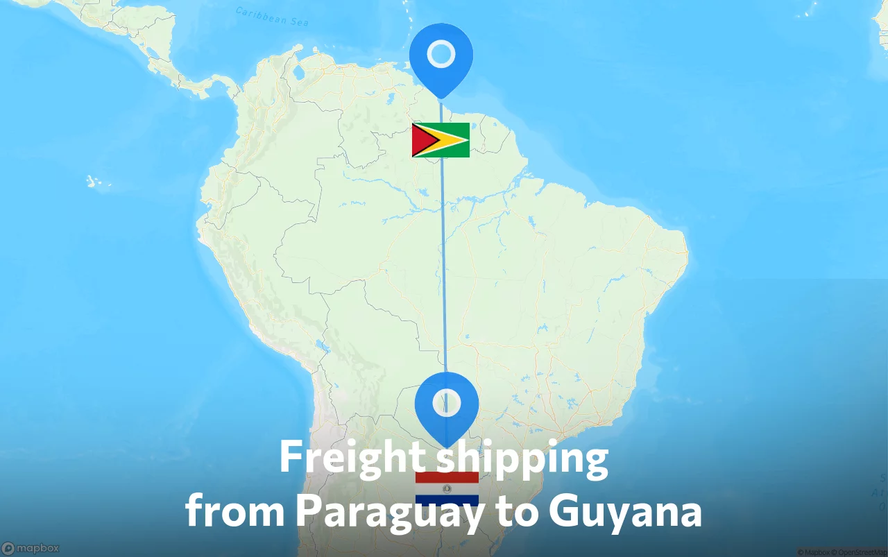 Shipping route from Paraguay to Guyana