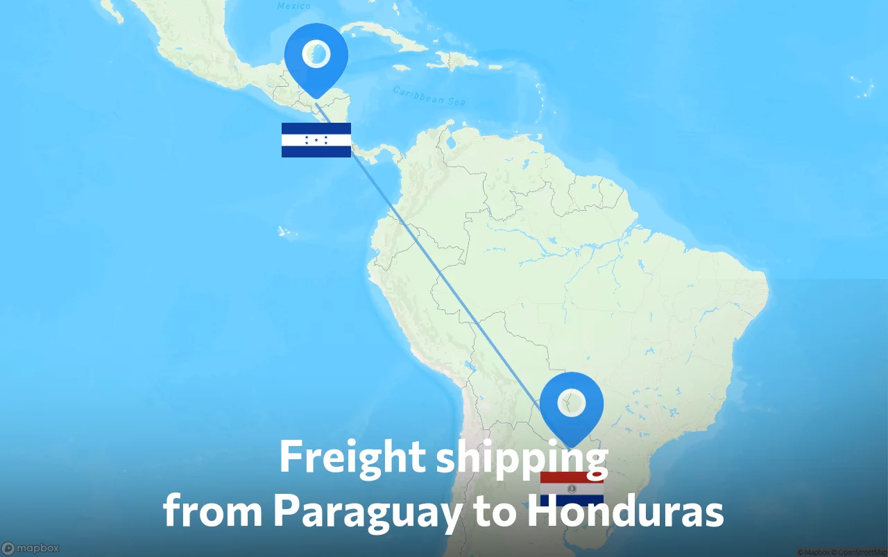 Shipping route from Paraguay to Honduras
