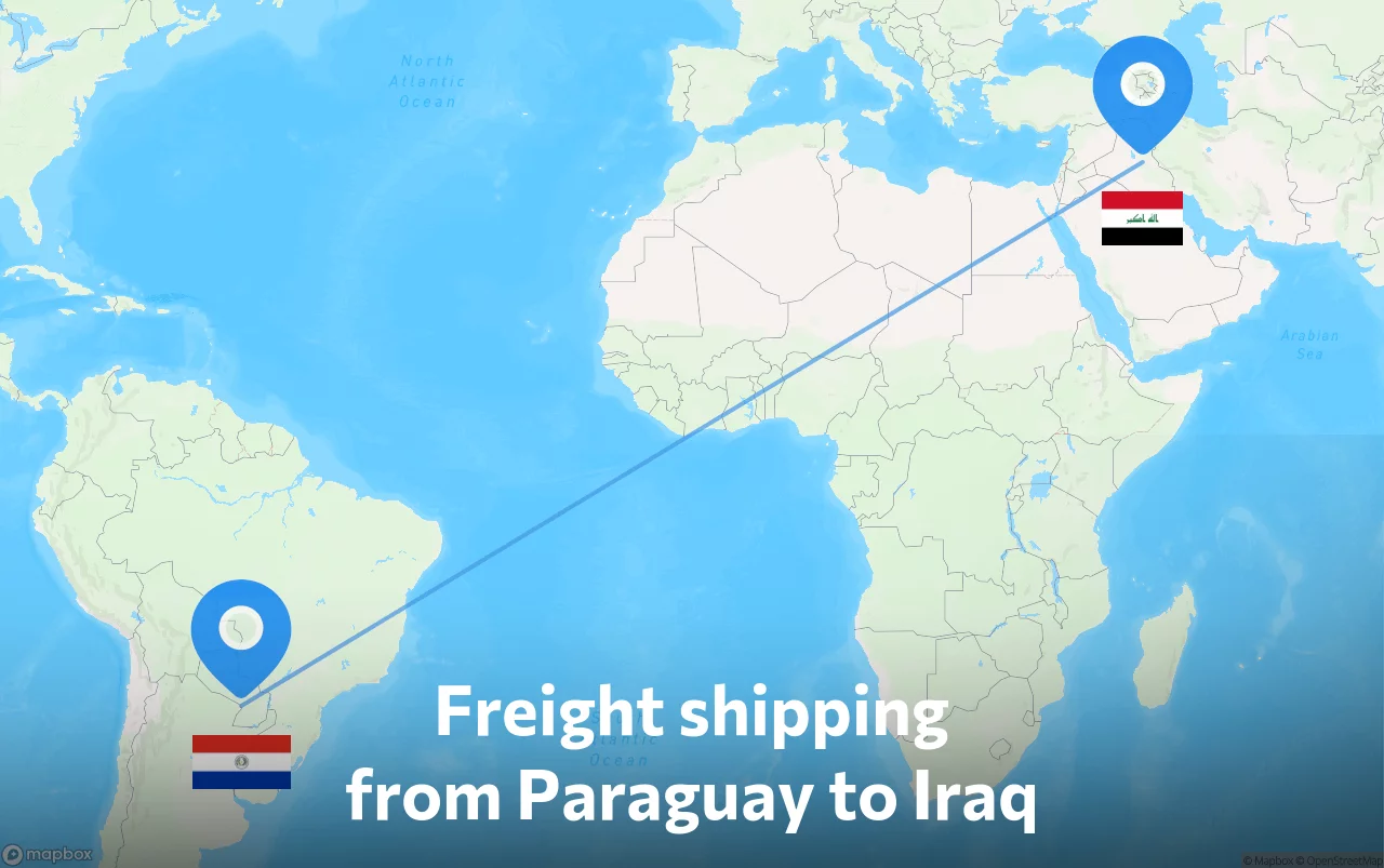 Shipping route from Paraguay to Iraq