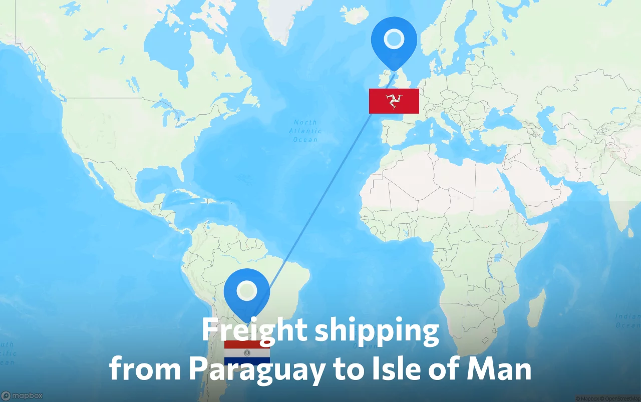 Shipping route from Paraguay to Isle of Man
