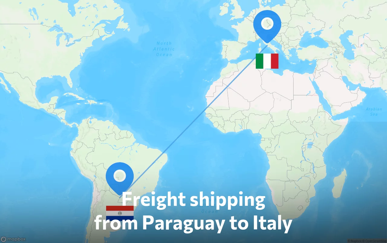 Shipping route from Paraguay to Italy