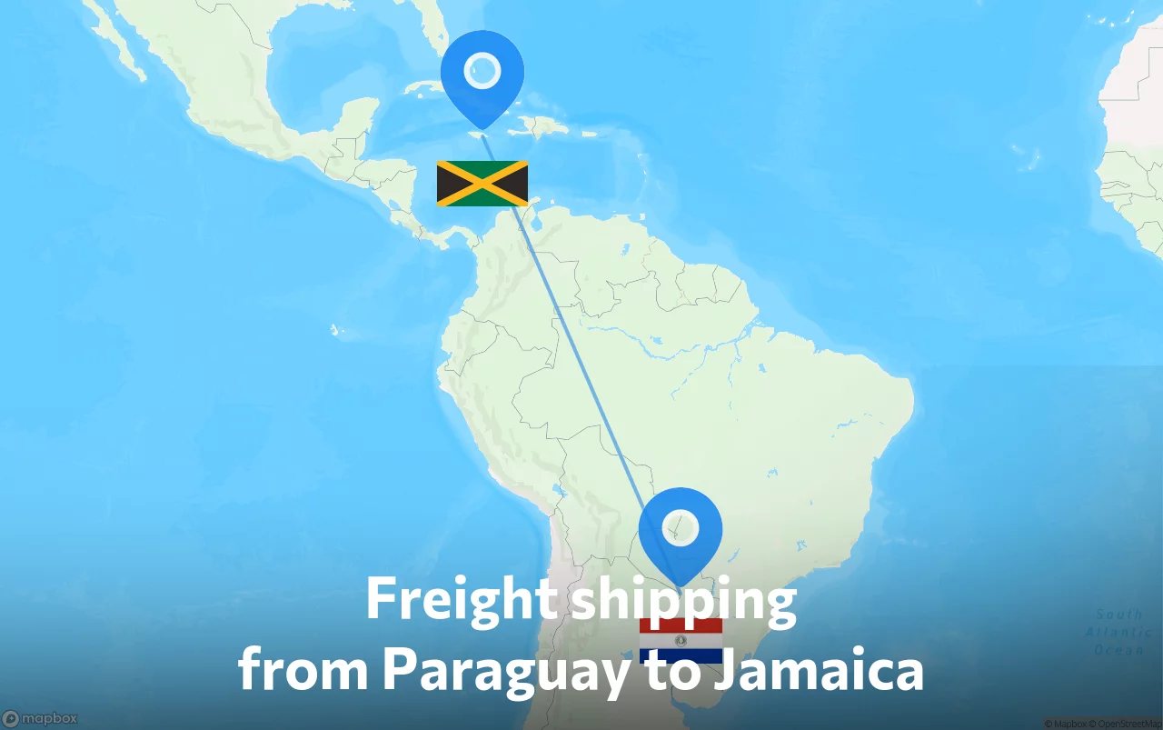 Shipping route from Paraguay to Jamaica
