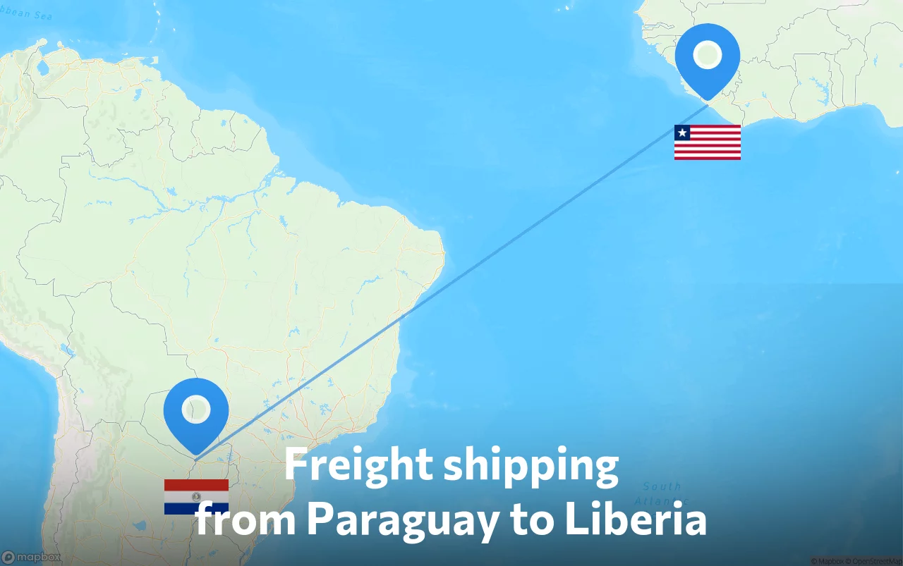 Shipping route from Paraguay to Liberia