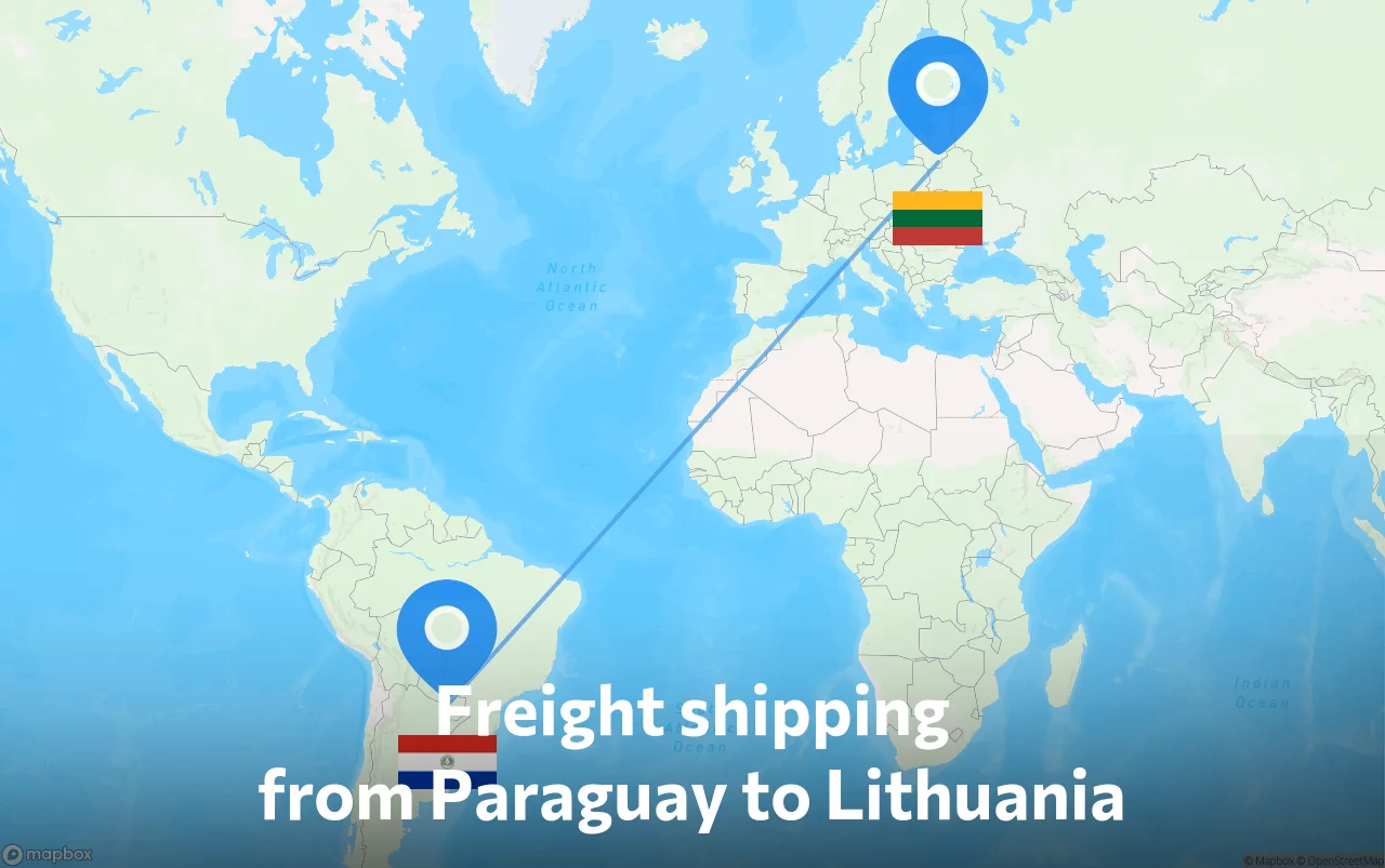 Shipping route from Paraguay to Lithuania
