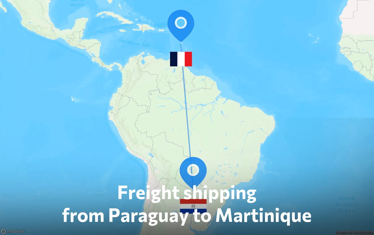 Shipping route from Paraguay to Martinique