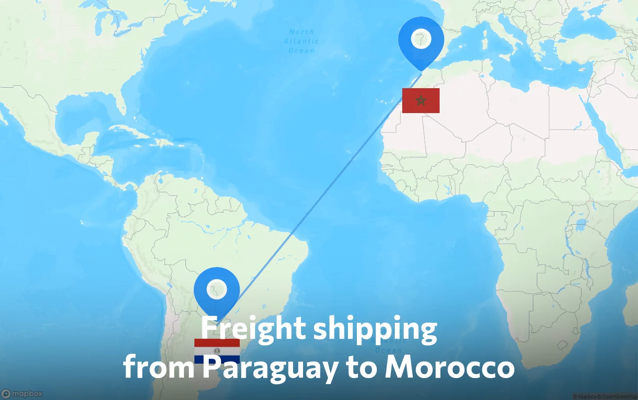 Shipping route from Paraguay to Morocco