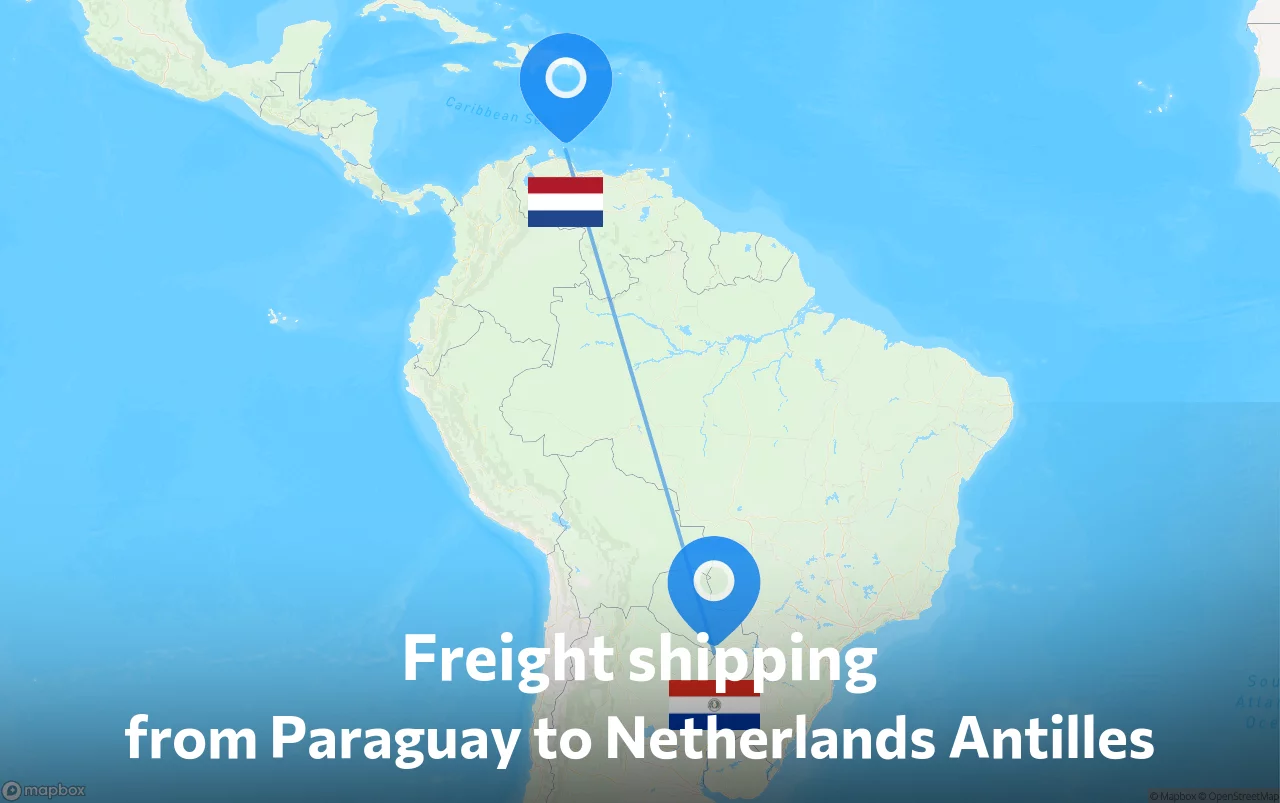 Shipping route from Paraguay to Netherlands Antilles