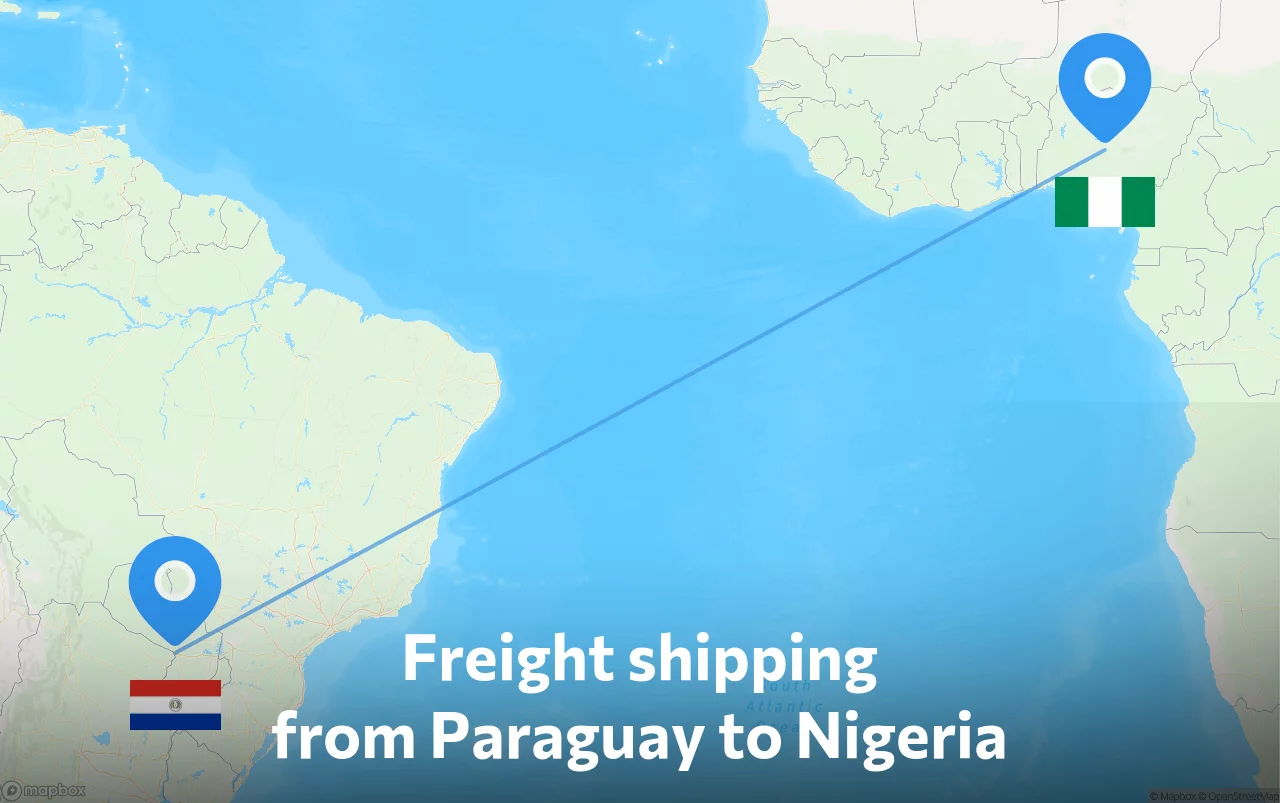 Shipping route from Paraguay to Nigeria