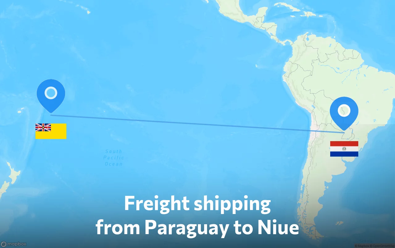 Shipping route from Paraguay to Niue