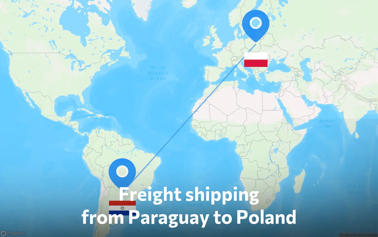Shipping route from Paraguay to Poland