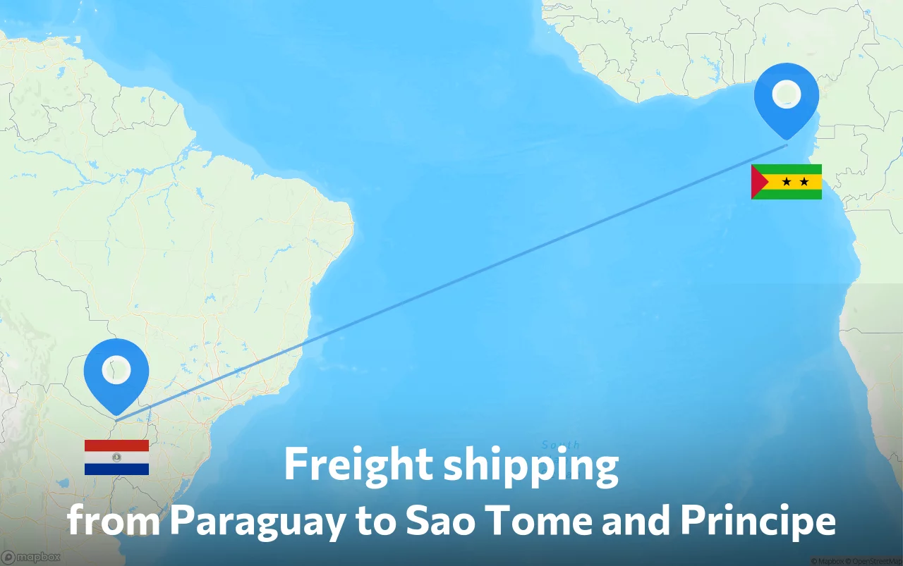 Shipping route from Paraguay to Sao Tome and Principe