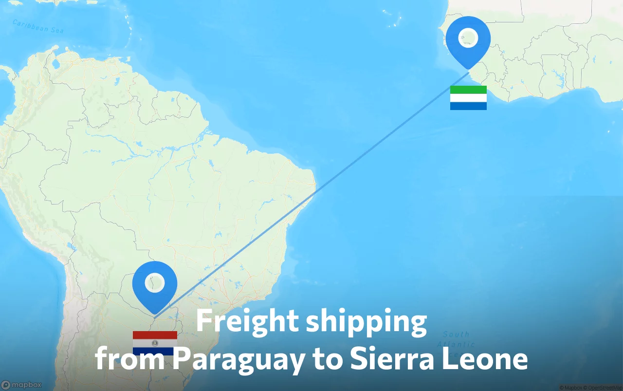 Shipping route from Paraguay to Sierra Leone