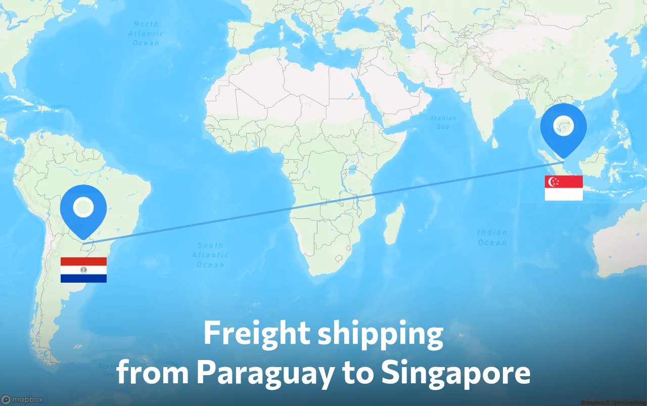 Shipping route from Paraguay to Singapore