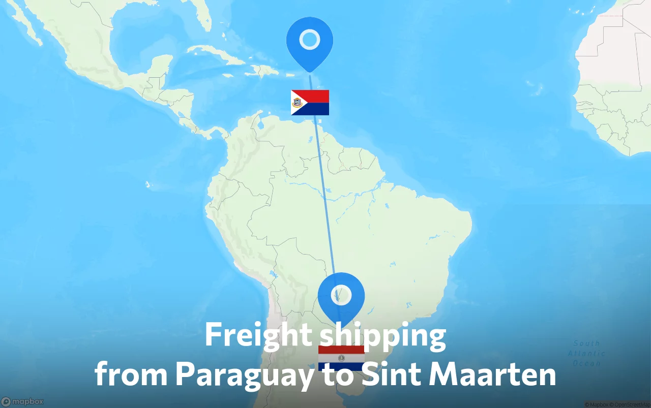 Shipping route from Paraguay to Sint Maarten