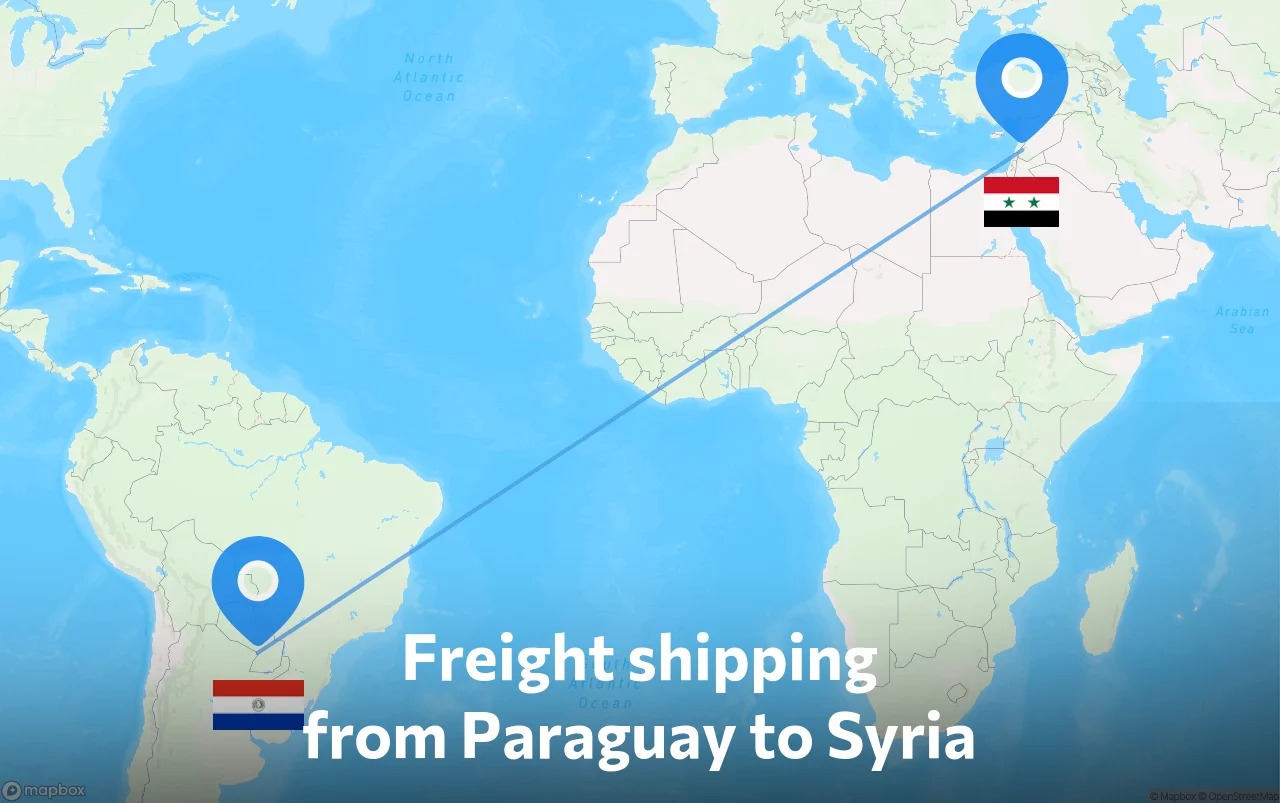 Shipping route from Paraguay to Syria