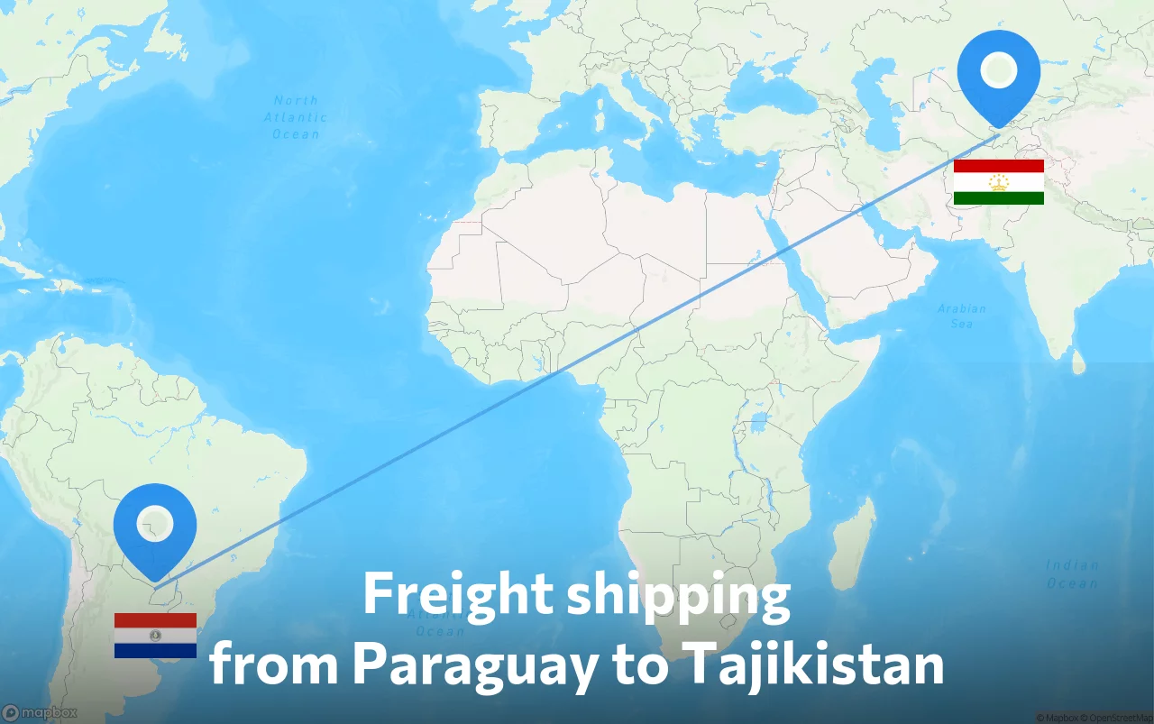 Shipping route from Paraguay to Tajikistan