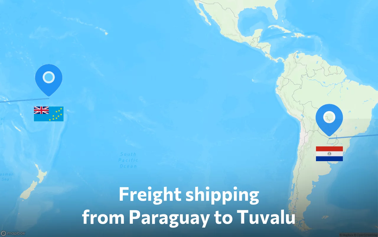 Shipping route from Paraguay to Tuvalu